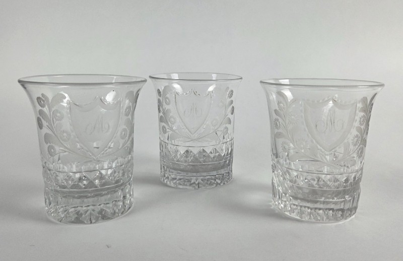 Gobelets de circonstance en cristal _ XIXème 