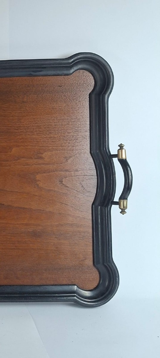 19th Century Wooden Tray - Count's Crown-photo-2