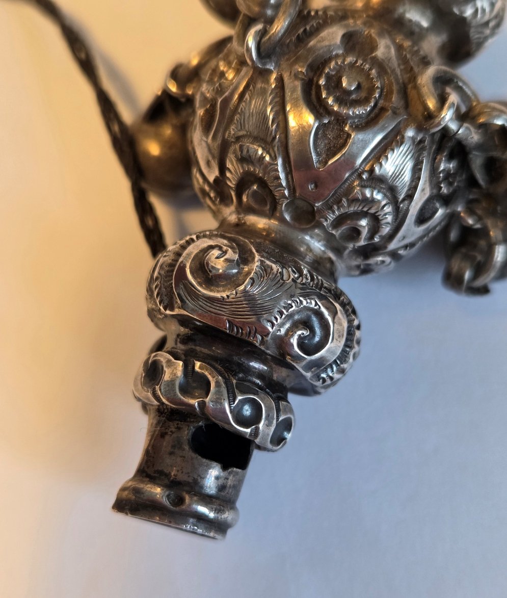 19th Century Silver Rattle And Whistle-photo-1