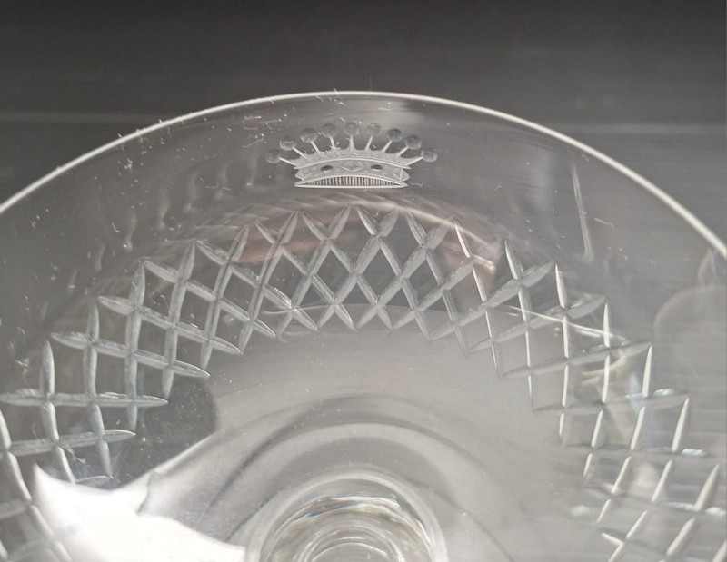 Série de onze  coupes en cristal _ Couronne de Comte _ XIXème-photo-4
