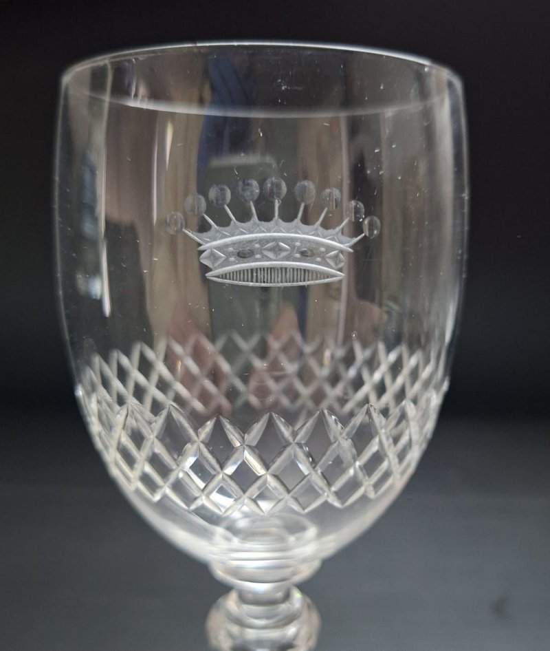 Série de neuf verres à eau en cristal _ Couronne de Comte _ XIXème-photo-4