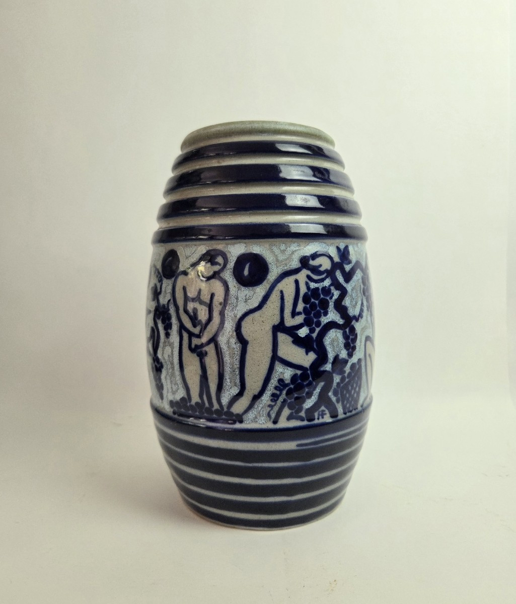 Vase en grés signé Roger Fraçois Art Déco