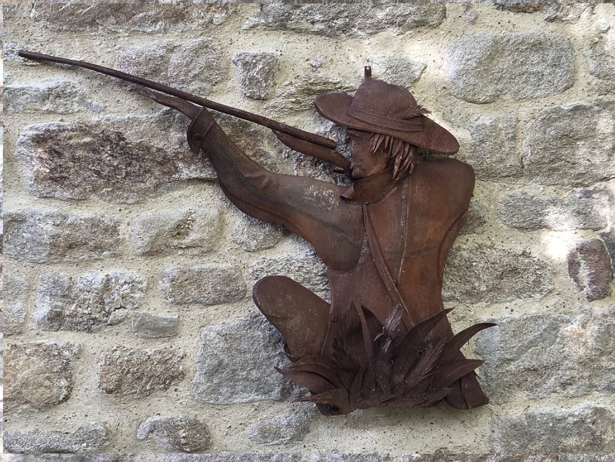 Enseeigne en fer forgé_Chasseur à l'affût-photo-2