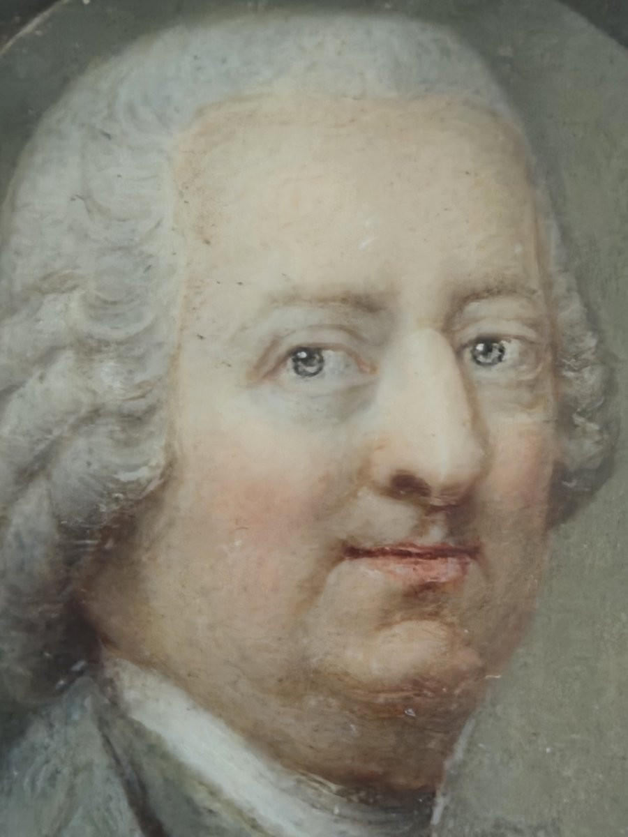 MINIATURE du XVIIIeme. Portrait d'homme à l'habit gris-photo-3