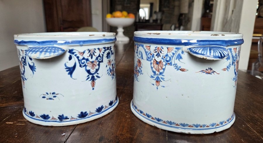 Pair Of Earthenware Bottle Coolers _ 18th Century-photo-4