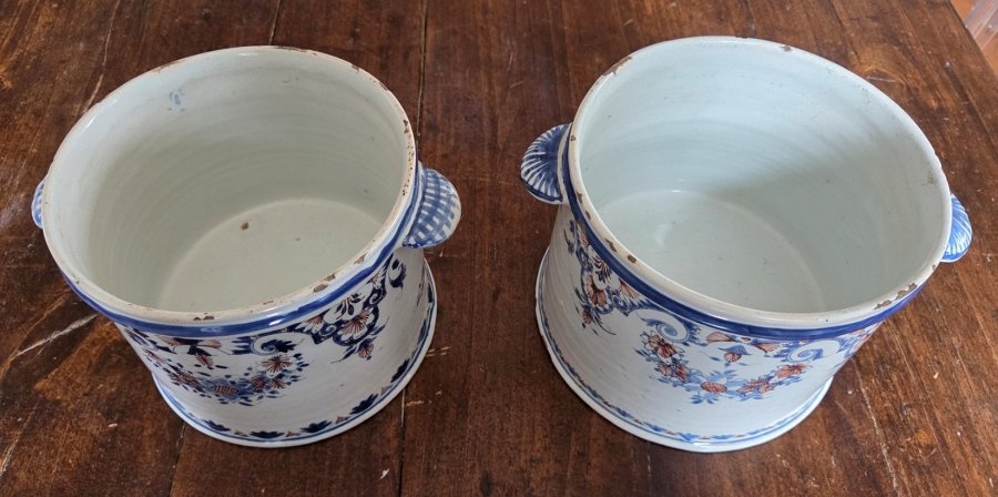 Pair Of Earthenware Bottle Coolers _ 18th Century-photo-1