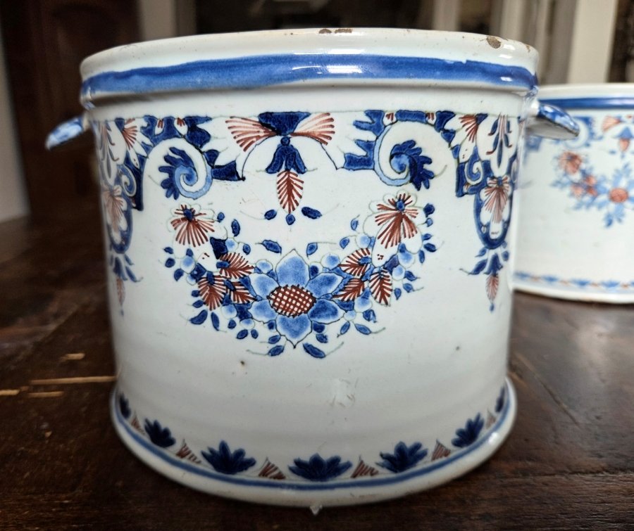 Pair Of Earthenware Bottle Coolers _ 18th Century-photo-2
