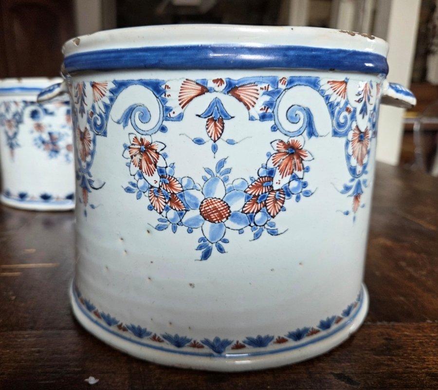 Pair Of Earthenware Bottle Coolers _ 18th Century-photo-4