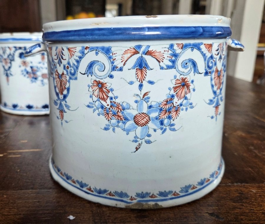 Pair Of Earthenware Bottle Coolers _ 18th Century-photo-5