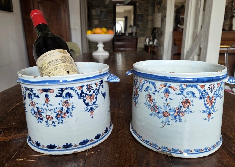 Pair Of Earthenware Bottle Coolers _ 18th Century-photo-6