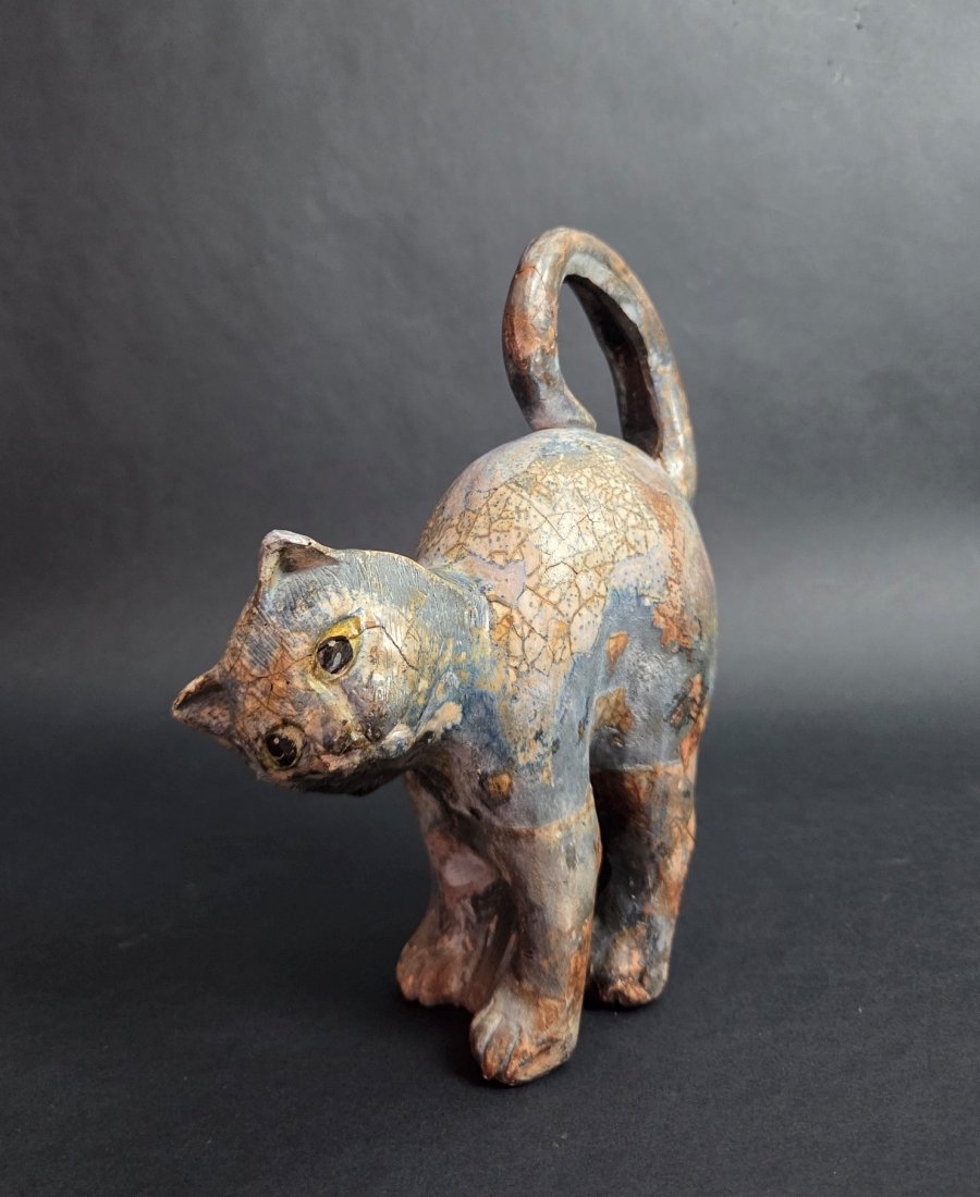 Raku Ceramic Cat_19th Century-photo-2