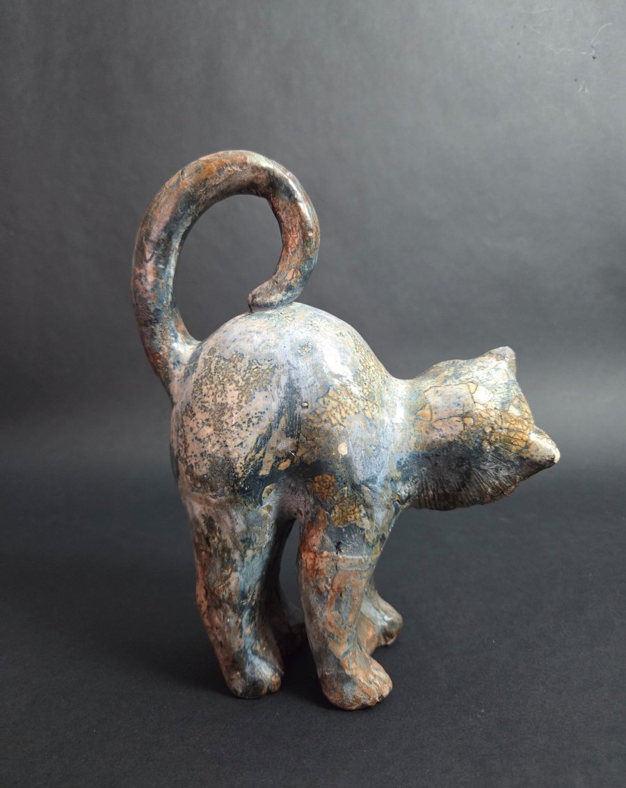 Raku Ceramic Cat_19th Century-photo-3