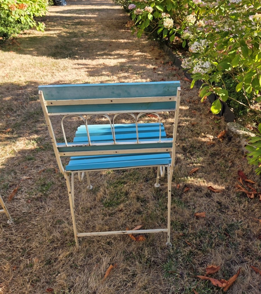 Four Wrought-iron Folding Garden Chairs-photo-1