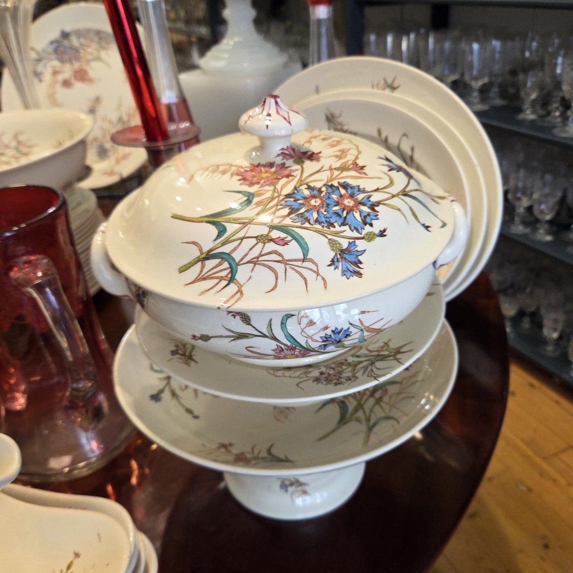 "bleuet" Luneville Earthenware Set _ 99 Pieces-photo-4