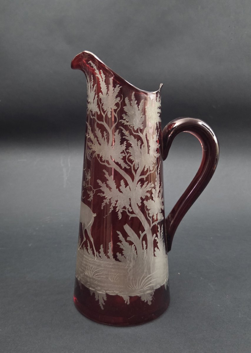 Bohhemian Crystal Pitcher _ 19th Century