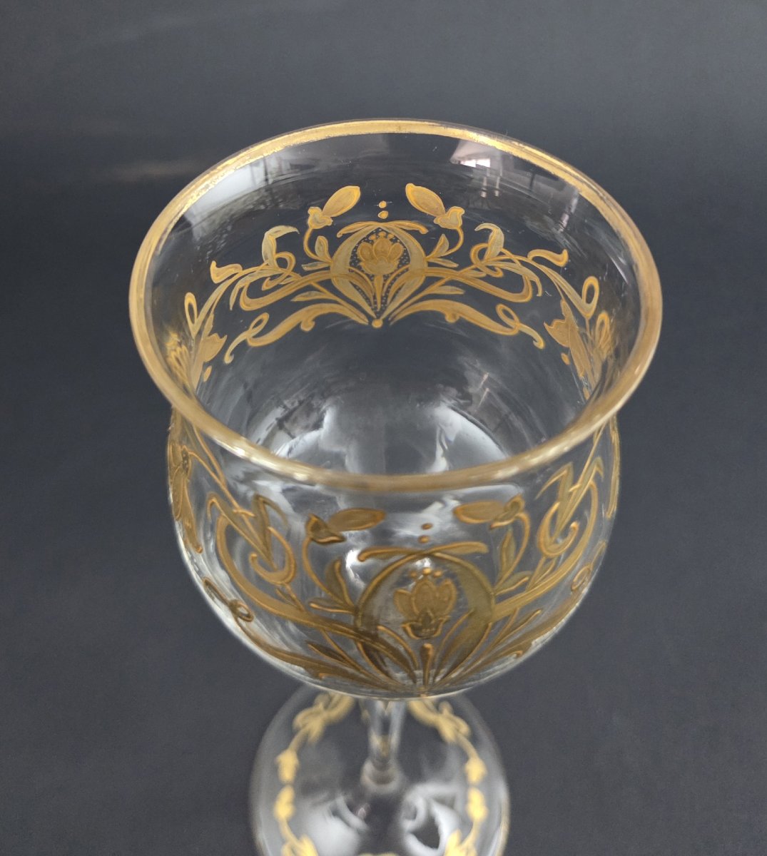 Paire de verre à vin en cristal de Bohème _ cristallerie Josephinenhütte-photo-4