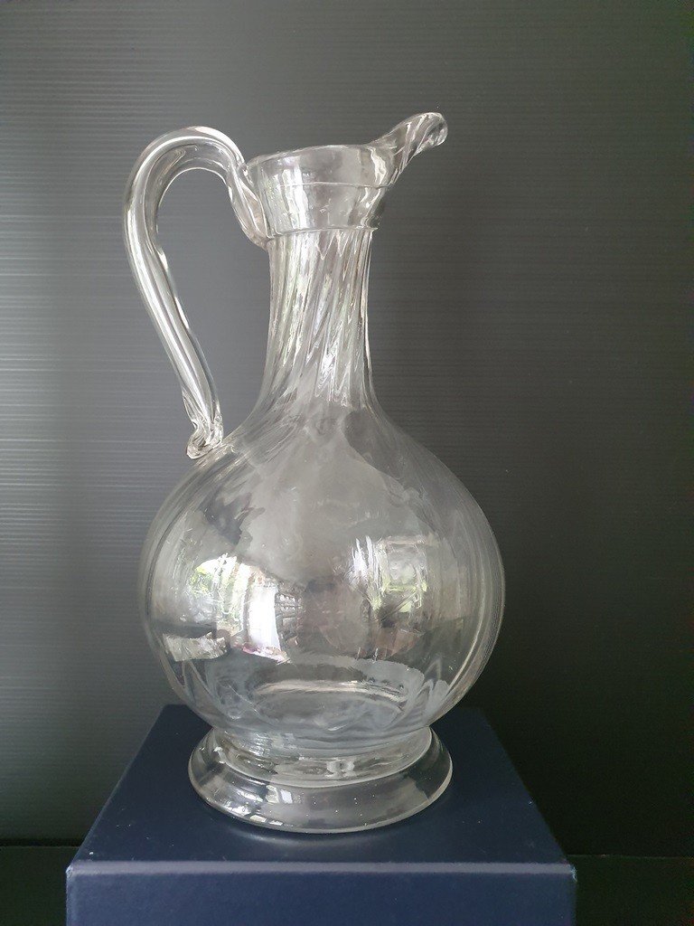 Cruche Normande en verre époque XVIIIème-photo-3