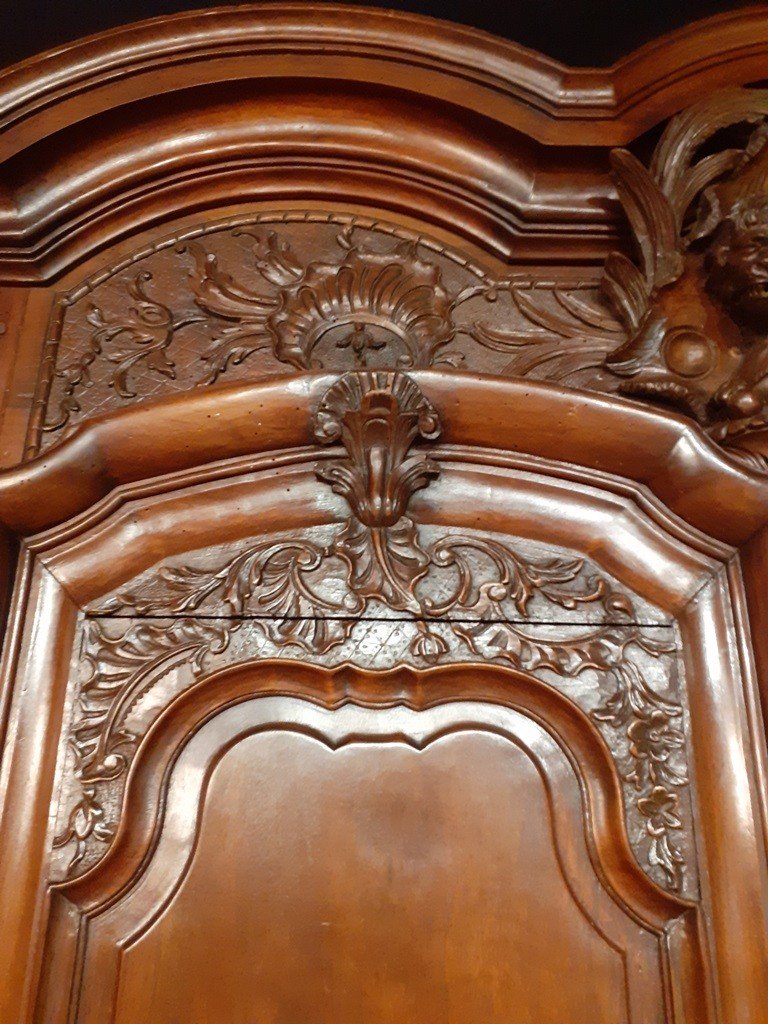 Lyonnaise Louis XV Wardrobe In Walnut-photo-3