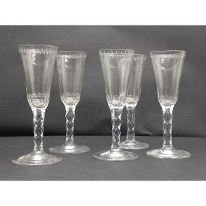 Series Of Crystal Flutes _ Circa 1820