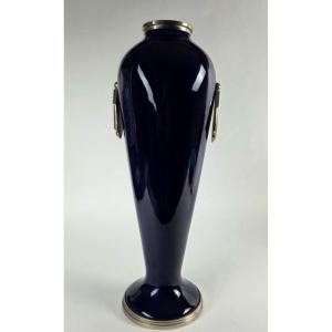 Vase en porcelaine bleu _ Art déco