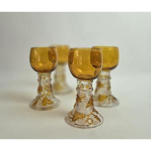 Verre Roemer à décor de vigne_Art nouveau