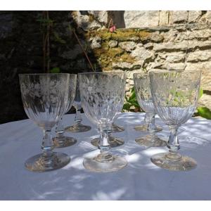 Series Of Nine Cut And Engraved Baccarat Glasses