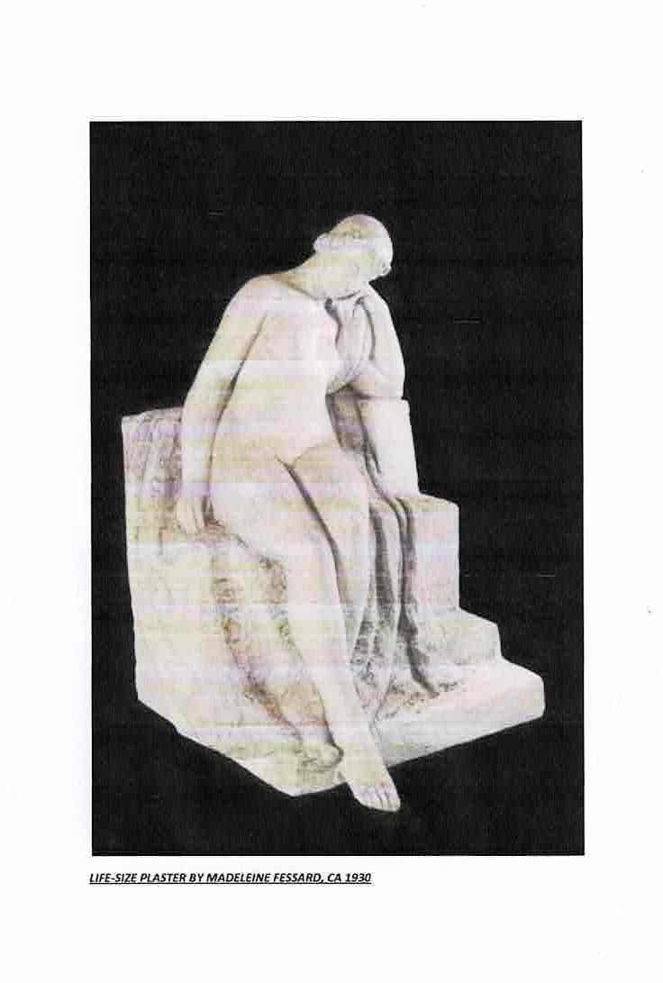 Large Plaster Statue Of Madeleine Fessard. Ref: 402.-photo-3