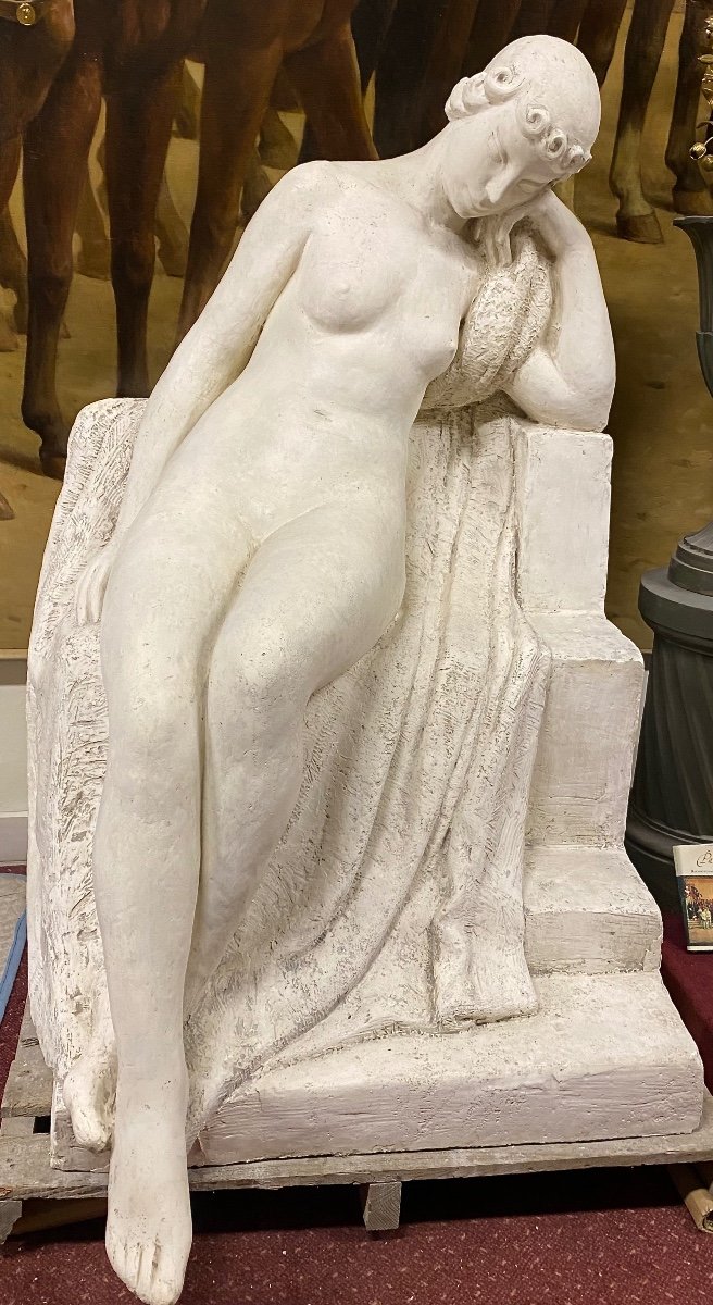 Large Plaster Statue Of Madeleine Fessard. Ref: 402.