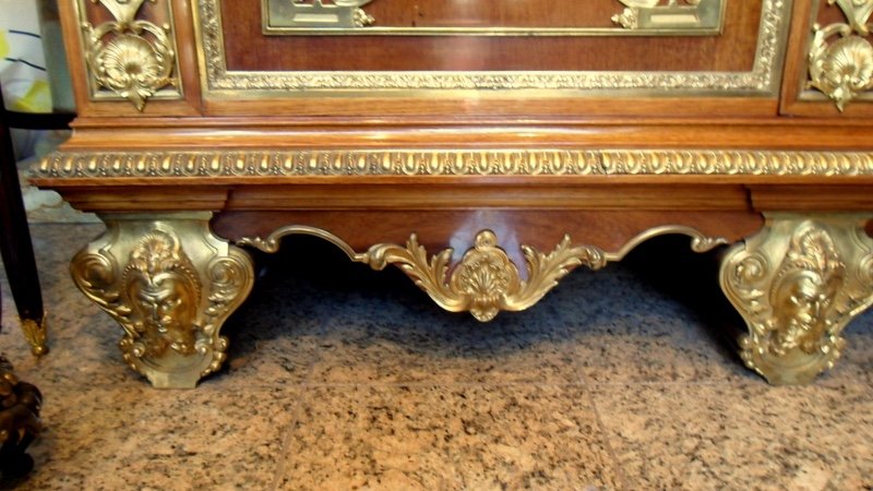 Support Unit From Sauvrezy In Mahogany And Dore Bronze. 19th Century. Ref: 316-photo-3