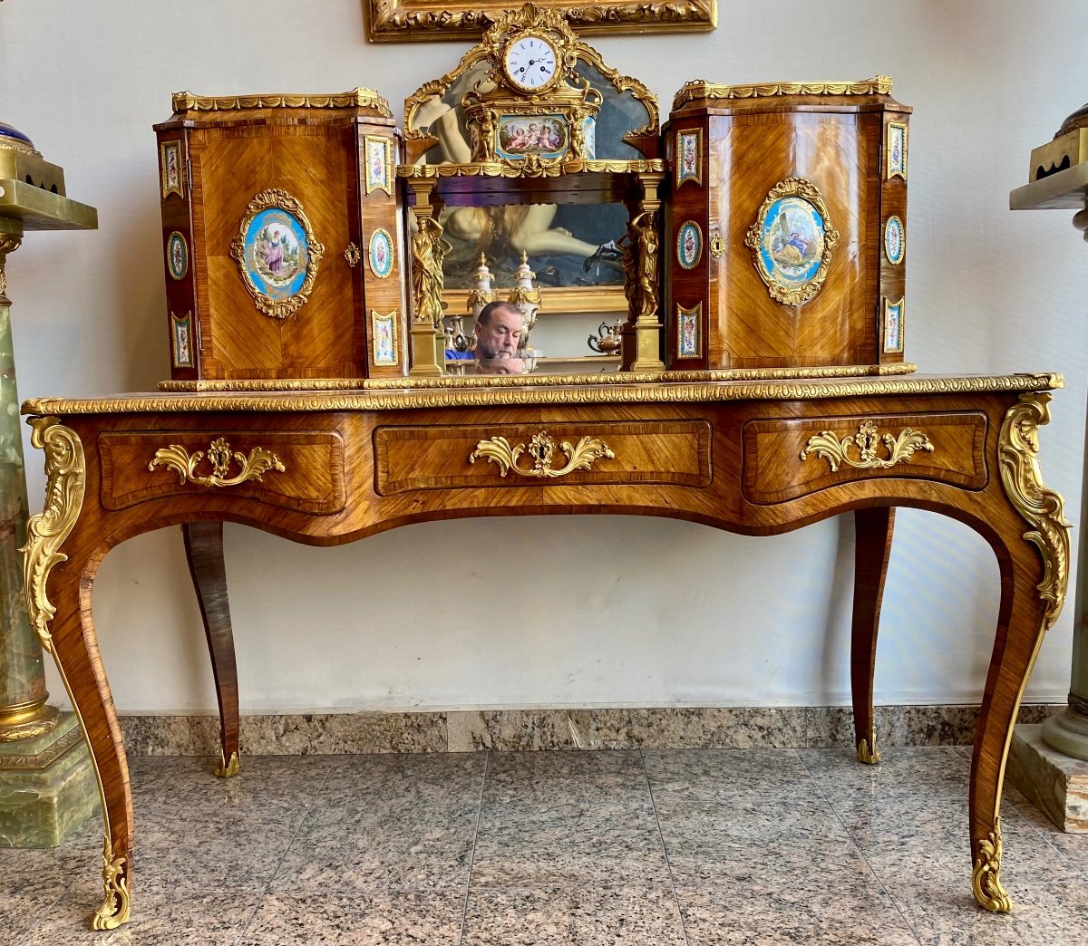 Bureau A Gradin De Style Louis XV, époque Napoleon III. Réf: 372