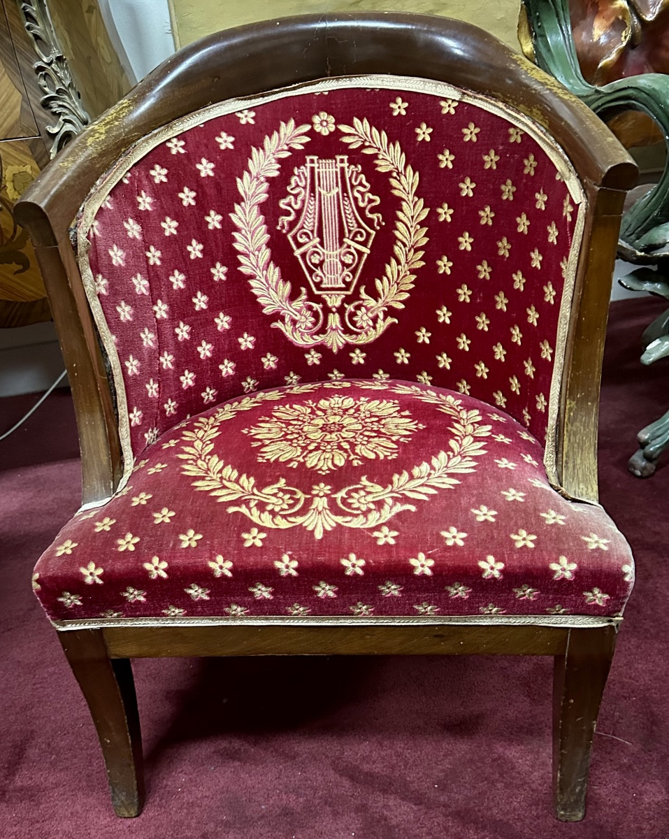 Small Empire Period Gondola Armchair. Ref 51
