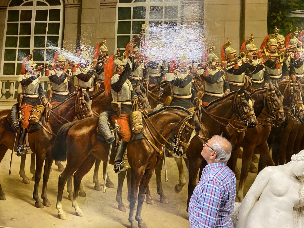 GRANDE PEINTURE HISTORIQUE,LE  PANTHEON DE LA GUERRE. LES CUIRASSIERS,. RÉF: 4-photo-2