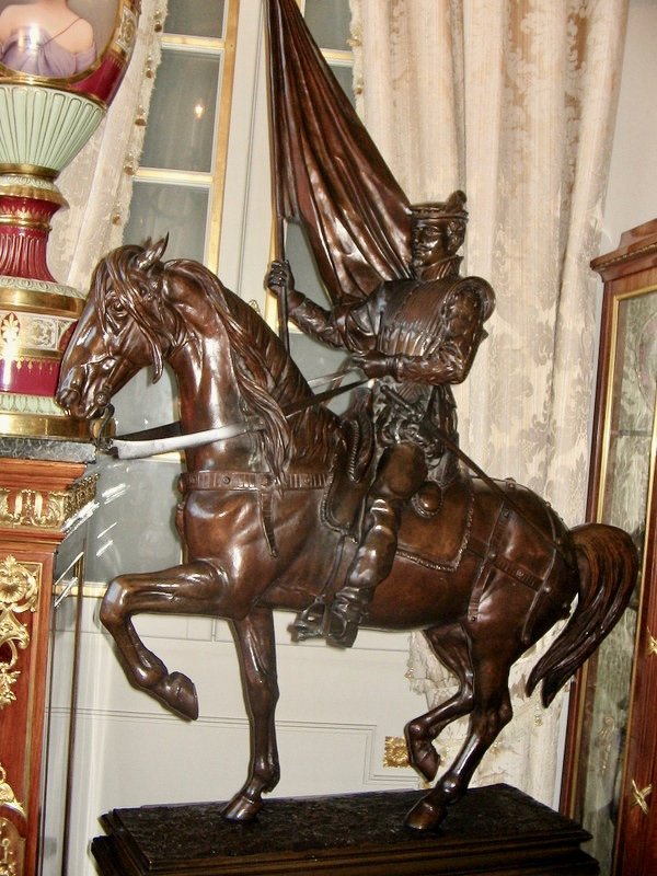 GRAND BRONZE , LE PORTE ÉTENDARD D'HENRI II, PAR ISIDORE BONHEUR. RÉF:  398
