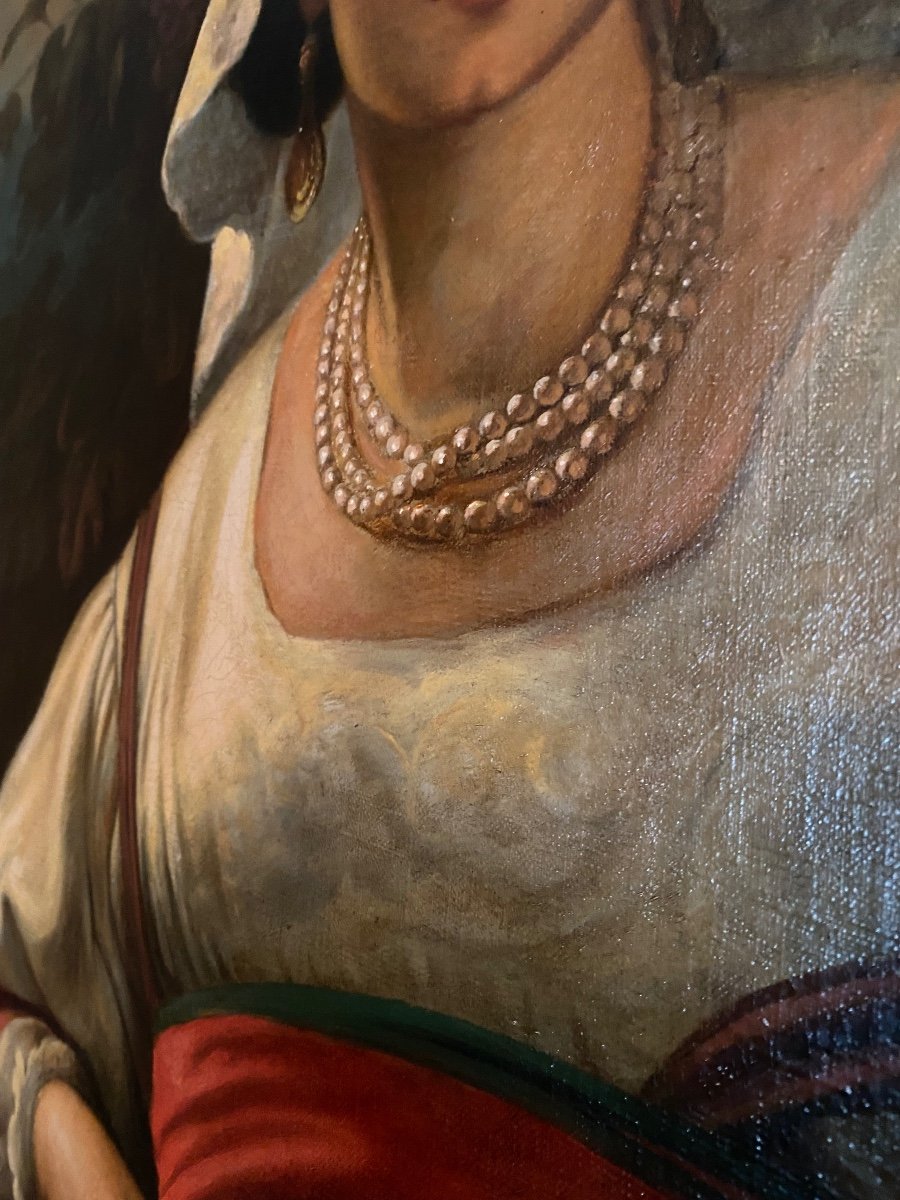 Painting Of An Italian Woman, Ha Monogram Ref: 312-photo-1