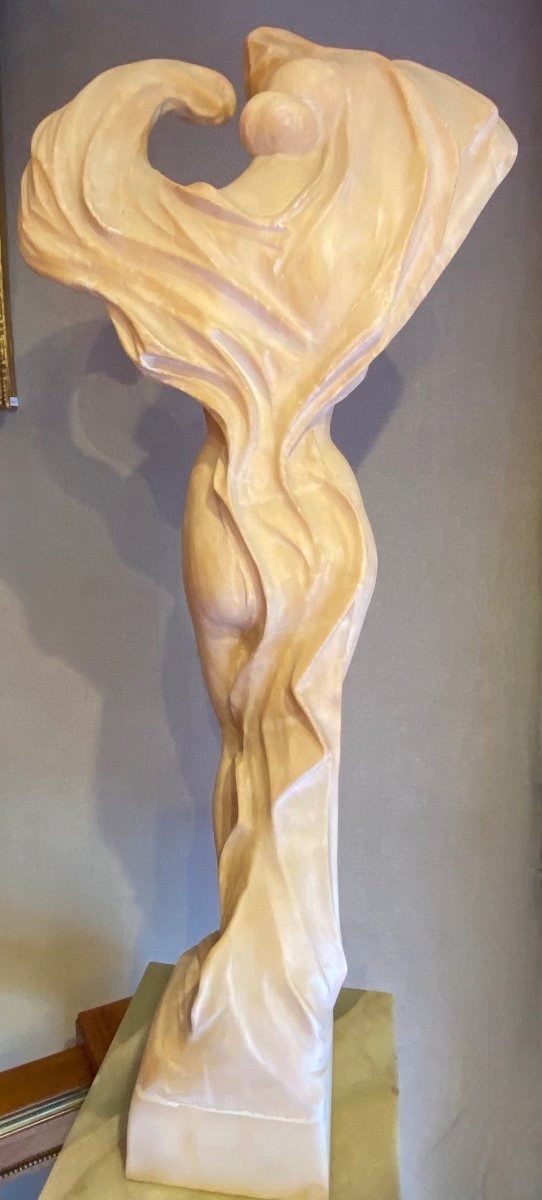 Alabaster Sculpture "the Night" By Jef Lambeaux. Ref: 384-photo-1