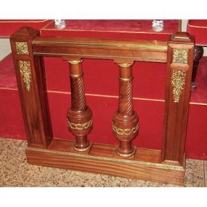 Pair Of Solid Mahogany And Bronze Ballustrades. Ref: 249