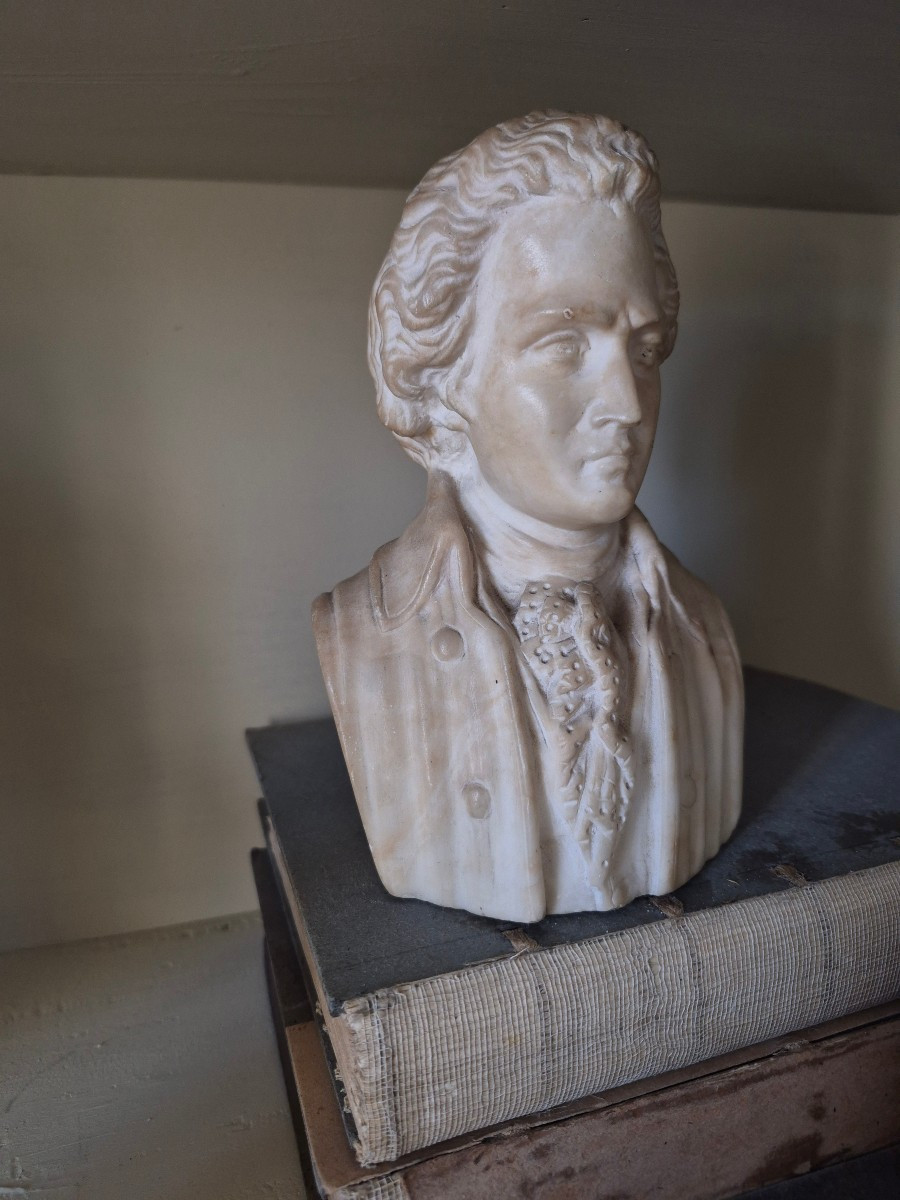 5 Small Busts In Alabaster 19th Century-photo-4