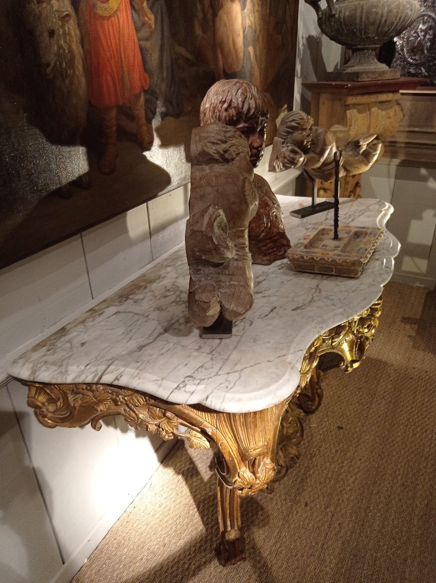 Console Bois Doré époque Louis XV-photo-6