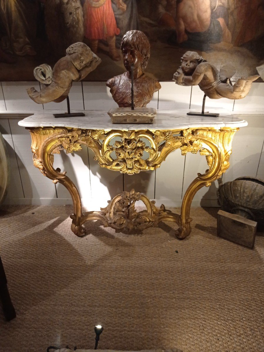 Console Bois Doré époque Louis XV