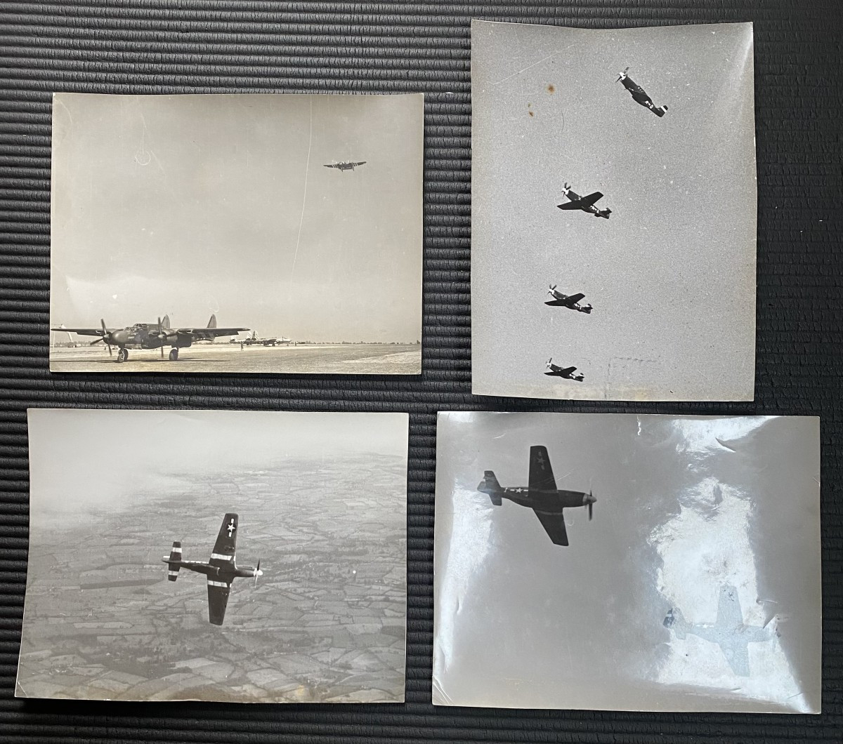 Lot de 4 Photographies Officiel USA Air Forces 1944