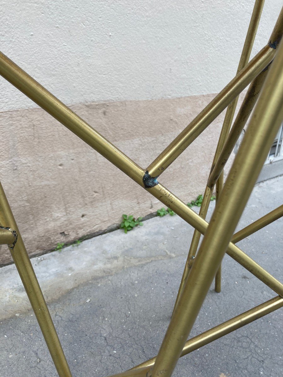 Rare Brass Console And Crushed Icel Resin Top By Marie-claude De Fouquières-photo-4