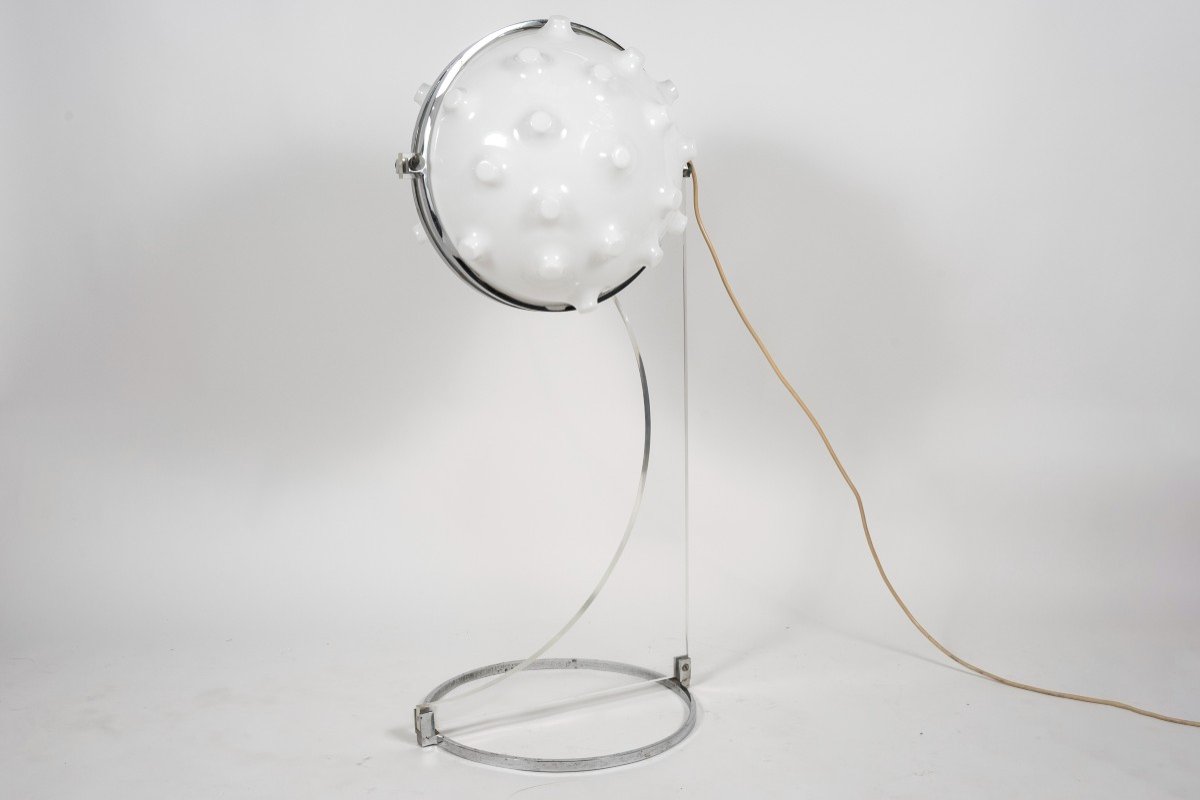 Lamp In Plexiglass And Chromed Metal Circa 1970-photo-2
