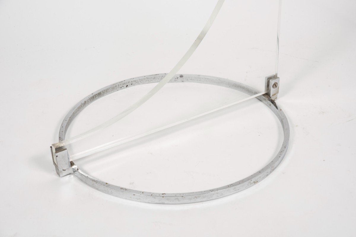 Lamp In Plexiglass And Chromed Metal Circa 1970-photo-3