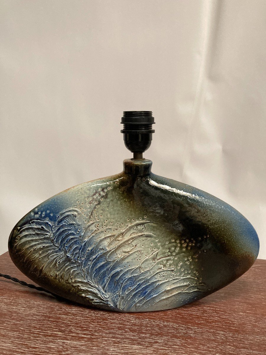 Handmade Ceramic Lamp Signed D. Prioton-photo-3