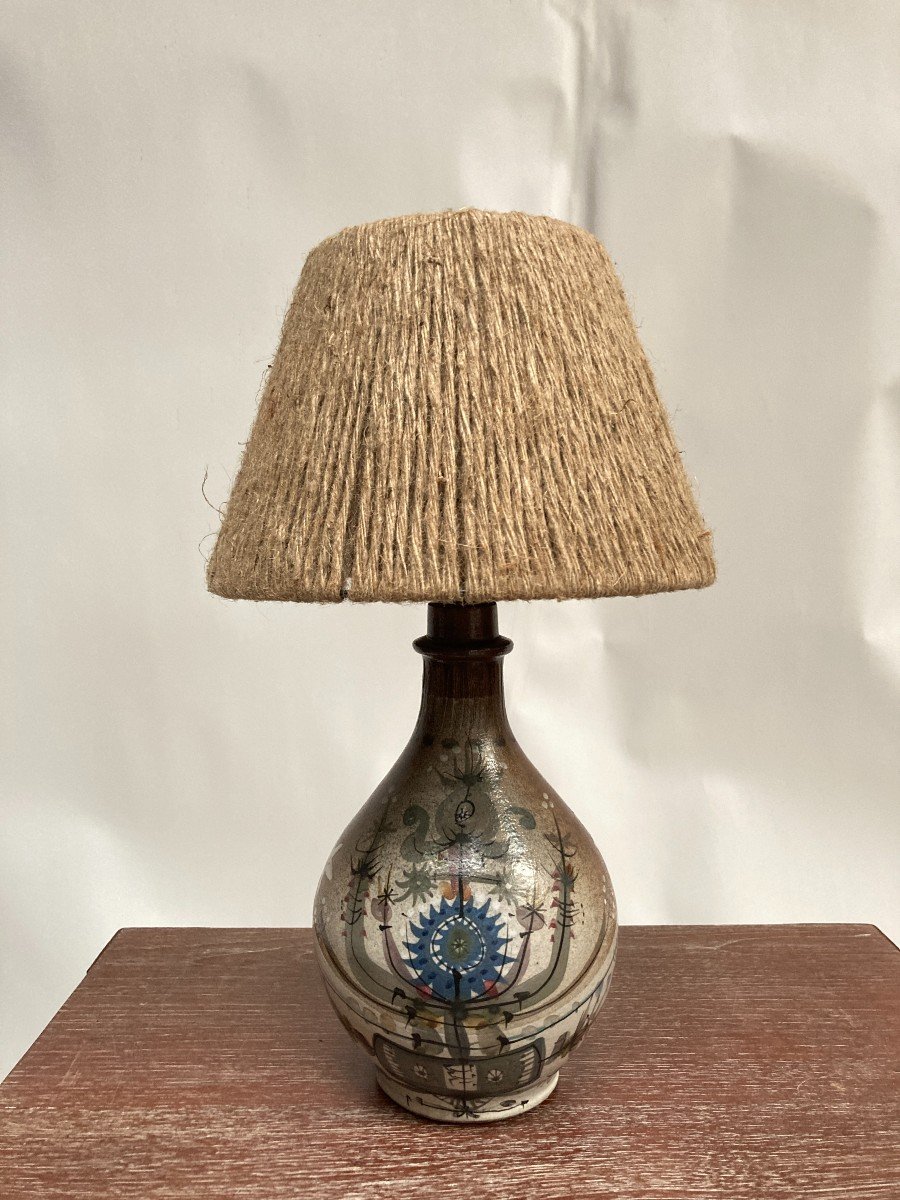 1960's Handmade Ceramic Lamp 