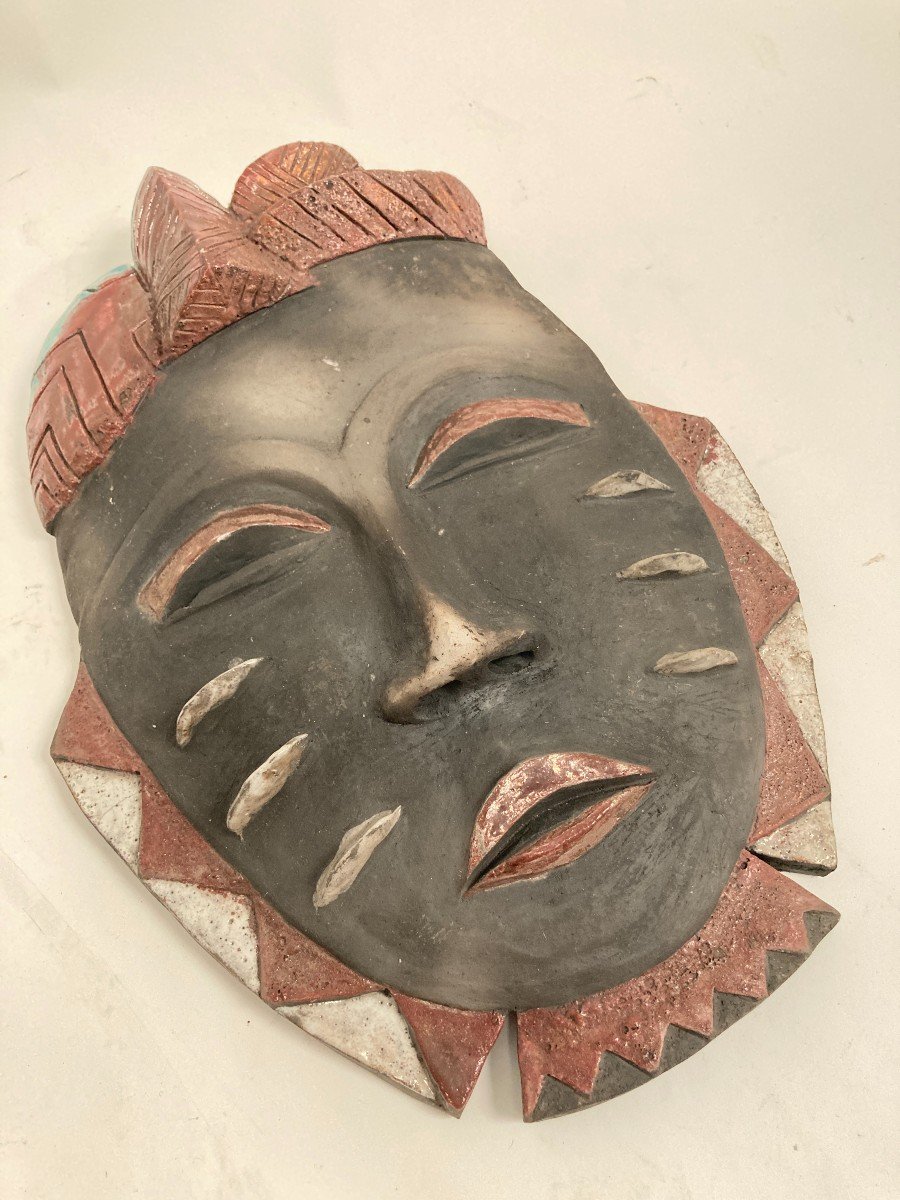 Masque Africain En Céramique -photo-2