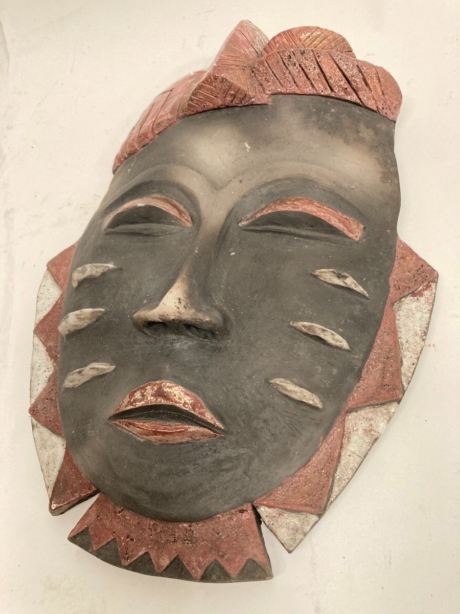 Masque Africain En Céramique -photo-4