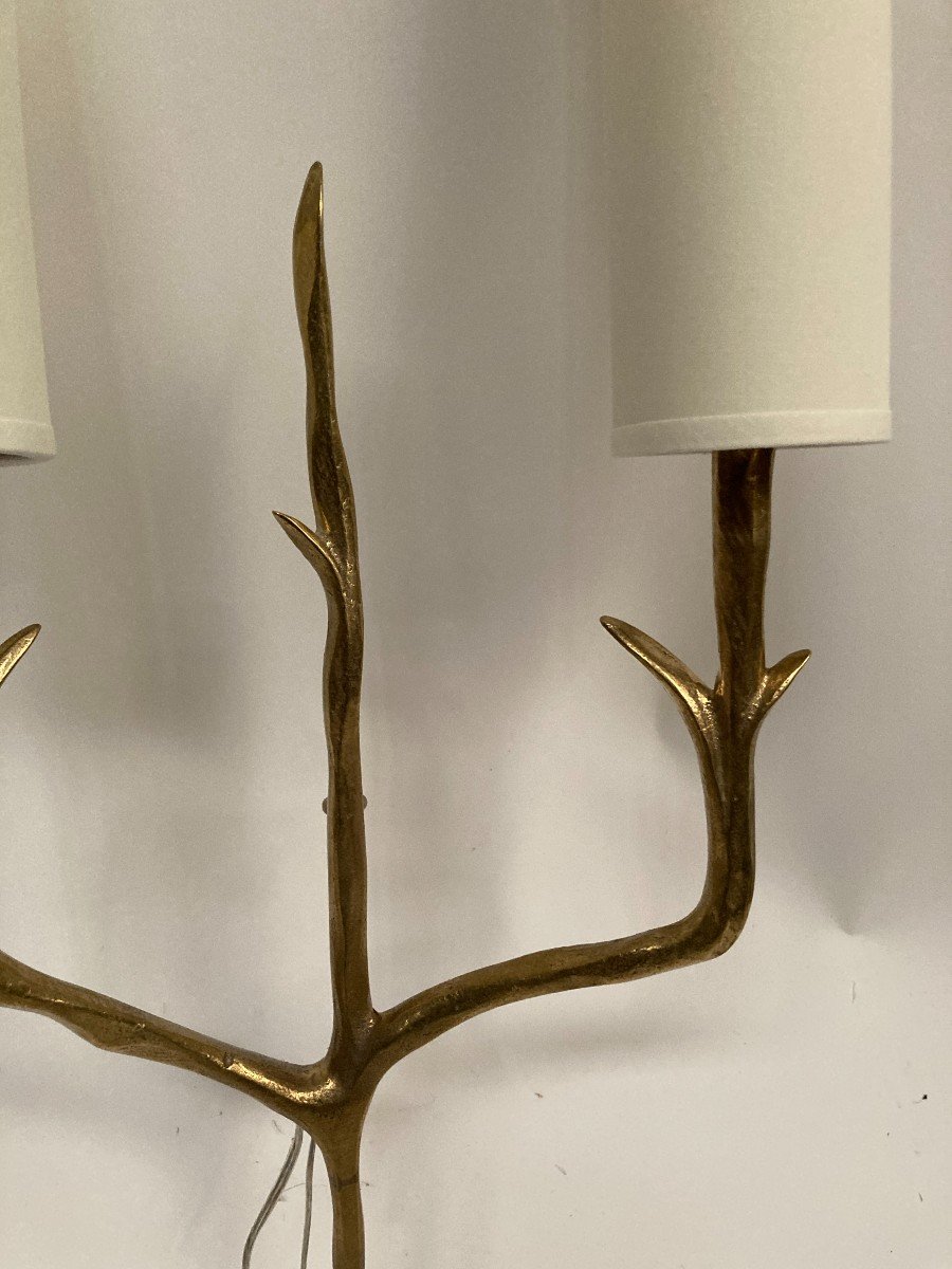 Paire d'Appliques En Bronze Dans Le Style De Felix Agostini-photo-4