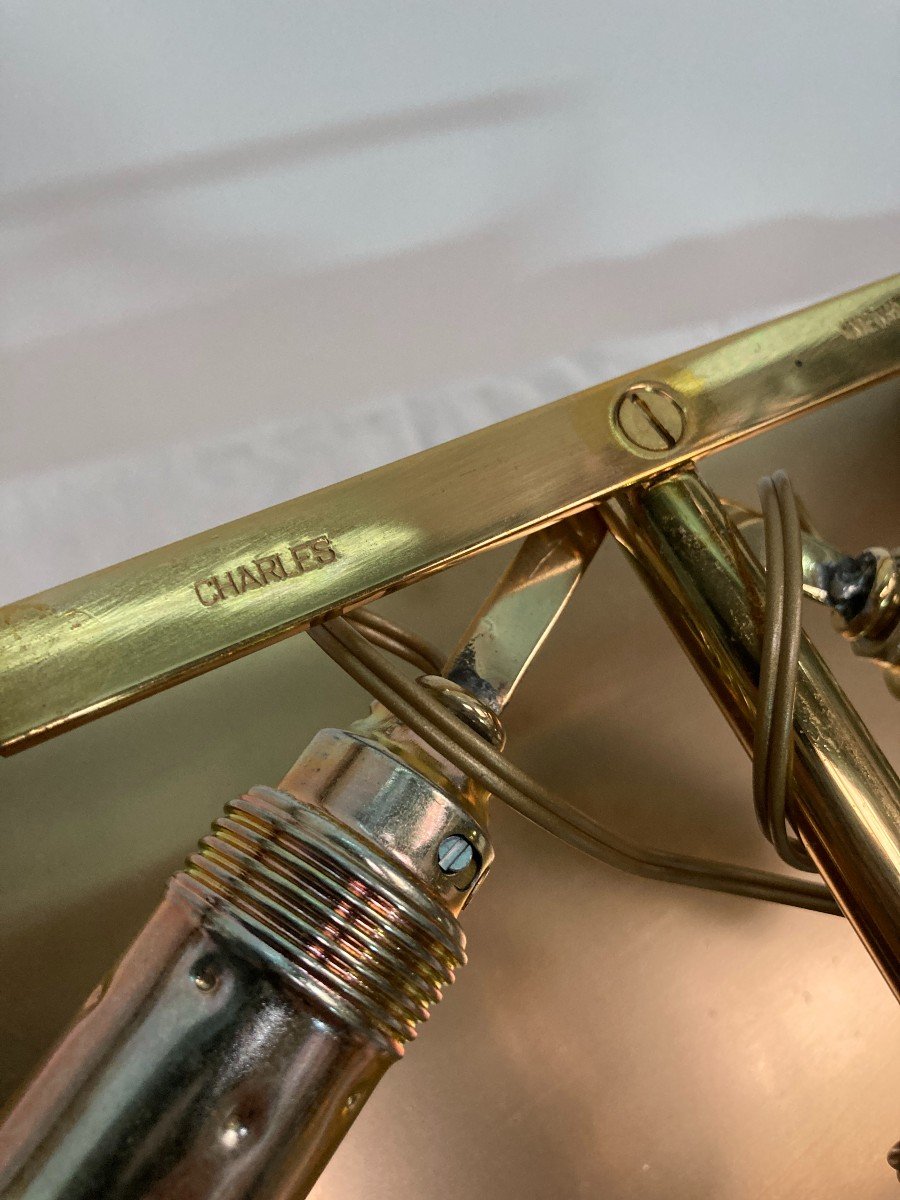 Pair Of Bronze Sconces Signed Maison Charles-photo-2