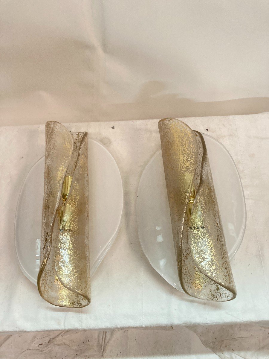 Pair Of Murano Glass Sconces